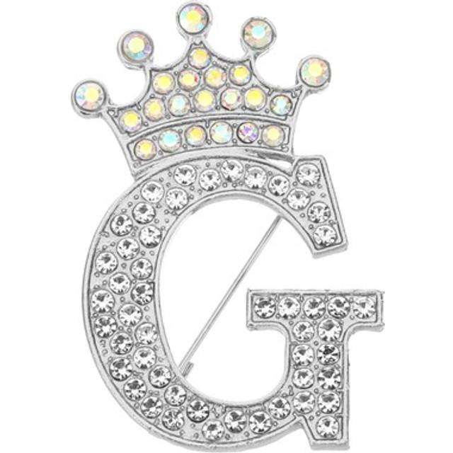 Letter brooch pins, alphabet lapel badges pin, silver tone
