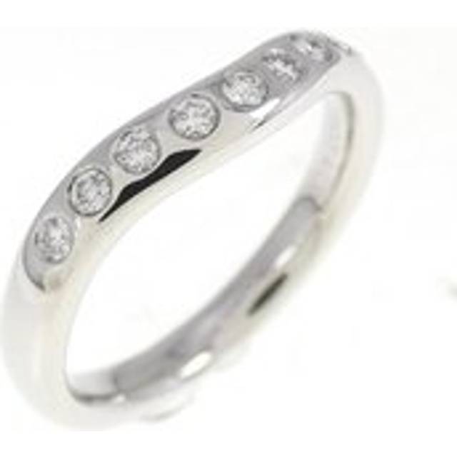 Womens Preloved SevenDiamond Curved Wedding Band Wo - Silver Rings - Grey - One Size