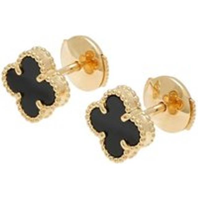 Womens Preloved Alhambra Black Onyx Earrings Wo - Gold - Metallics - One Size