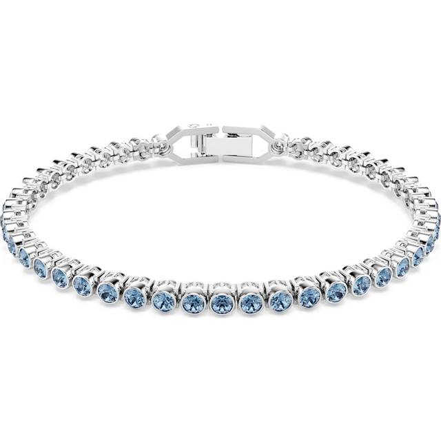 Imber Emily Tennis bracelet, Round cut, Blue, Rhodium plated - OS