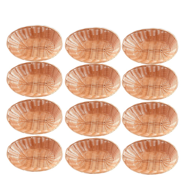 12 Pack Oval Basket, Empty Bread Basket Food Storage Bulk,