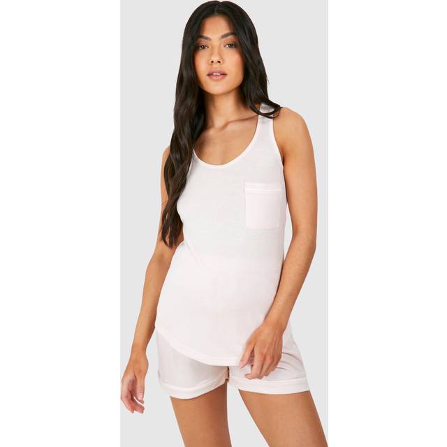 Womens Maternity Piped Vest And Short Pyjama Set - Blue - 14