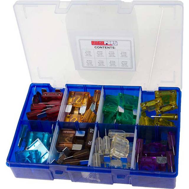 Assorted mega blade fuses 56 pieces 20amp - 100amp electrical - pearl pat57