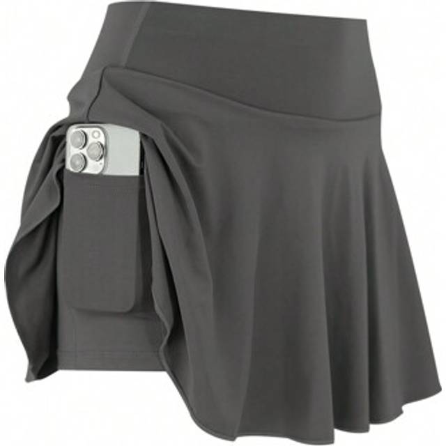 SHEIN 1pc Women Plus Size Sports Skirt, High Waist Workout Running Fitness Tennis Skirt, Casual Fashion With Pockets Skort
