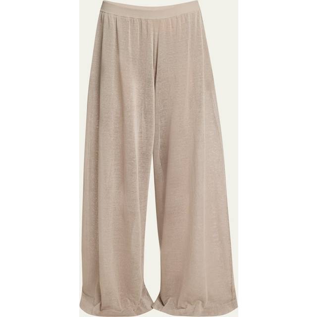 Alaïa - Linen And Silk-blend Wide-leg Pants - Black - FR 36
