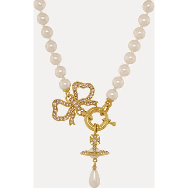 Vivienne Westwood Rigoberta Pearl Necklace Gold-vintage-rose-crystal-creamrose-pearl Gold-vintage-rose-crystal-creamrose-pearl Women - GOLD-VINTAGE-ROSE-Crystal-CREAMROSE-Pearl - ---