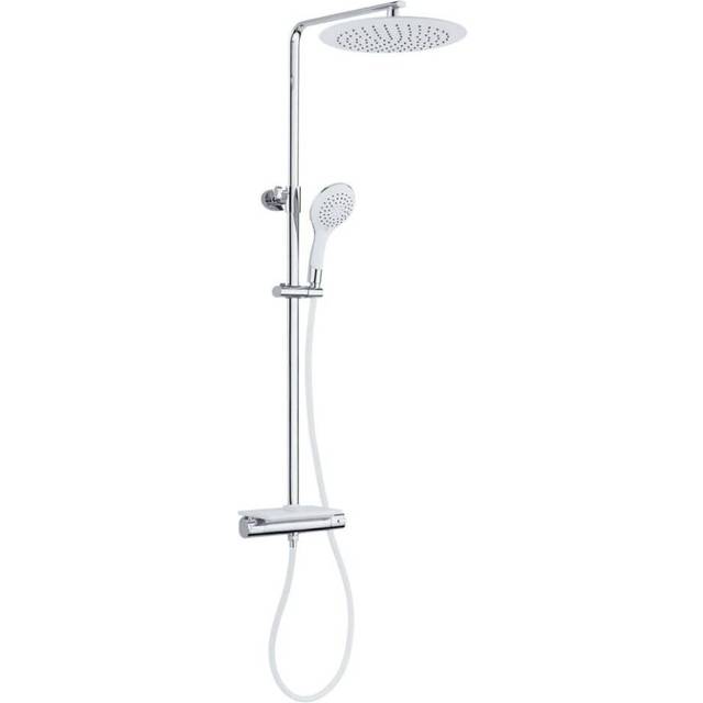 (white) EISL Overhead Shower Set with Thermostatic Mixer Shower Head Kit GRANDE VITA