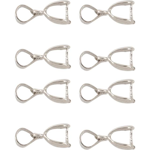100 Pcs Findings Bail Connector Bale Pinch Clasp Pendants(Silver)