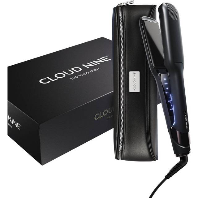 CLOUD NINE The New Wide Iron Hair Straightener | Variable Temperature Control | Revive Mode Mineral-Infused Plates | Digital Display 360? Swivel Cord