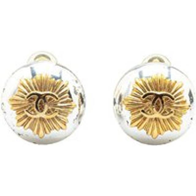 Womens Preloved CC Logo Sunburst Earrings Wo - Gold - Metallics - One Size