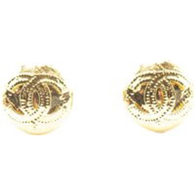 Womens Preloved CC Logo Stud Earrings Wo - Gold - Metallics - One Size