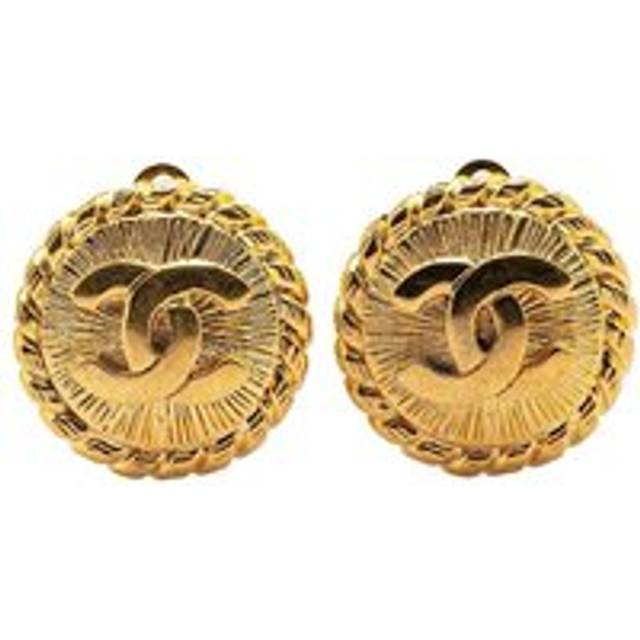 Womens Preloved Vintage CC Logo Earrings Wo - Gold - Metallics - One Size
