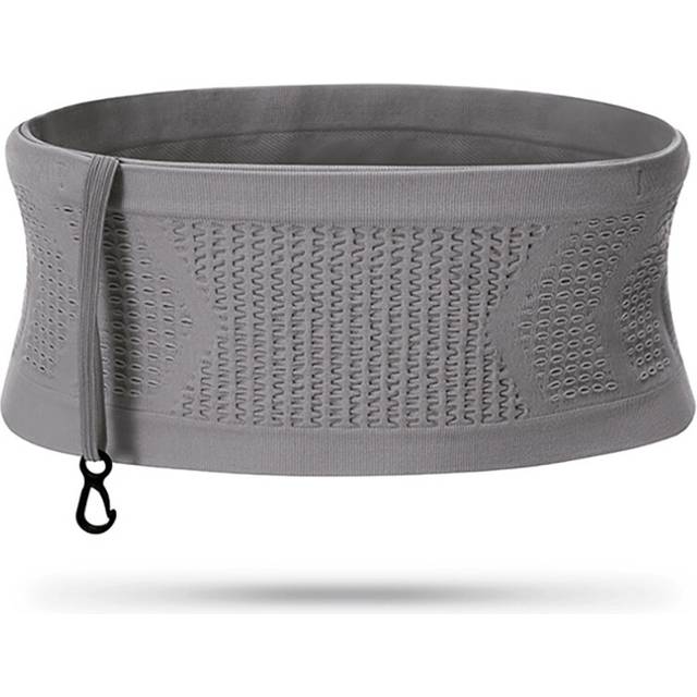 (Gray, S) Running Waist Belt Bag Seamless Invisible Unisex Sports Fanny Pack Mobile Phone Bag Gym Running Fitness Jogging Run Cycling Bag