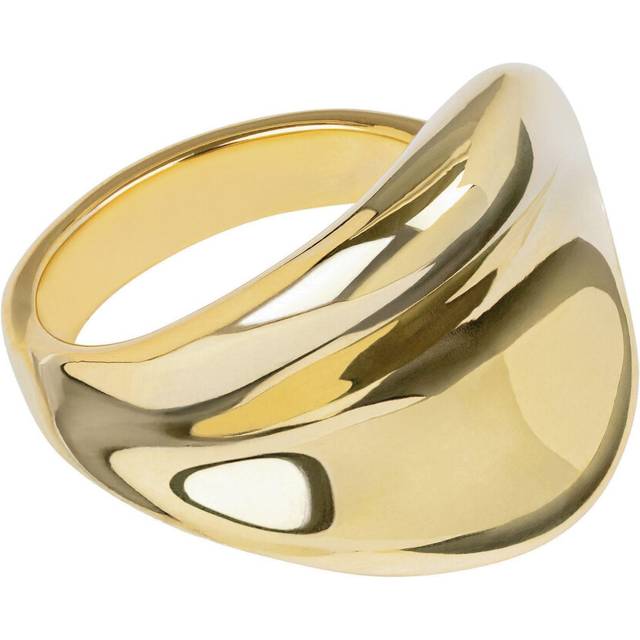 Amazon Essentials Chunky Modern Yellow Statement Ring for Women in Gold Color High Polish Size 10  Yellow gold  10