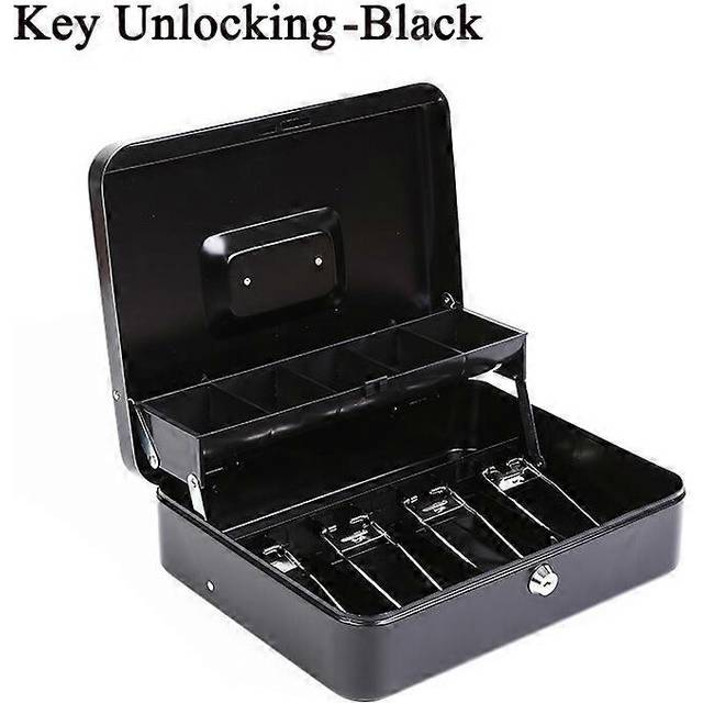 (key-black, One size) Mini Safe Box Protable Hidden Secret Safe Key Lock Store Money Coin Cashier Fold Password Cash Register Bank Card Storage