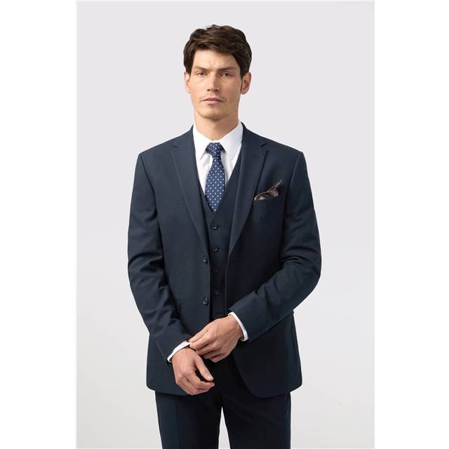 Limehaus Regular Fit Navy Blue Stretch Men's Suit Jacket - 50S