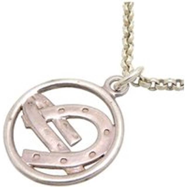 Womens Preloved Horseshoe Pendant Silver Necklace Wo - Grey - One Size