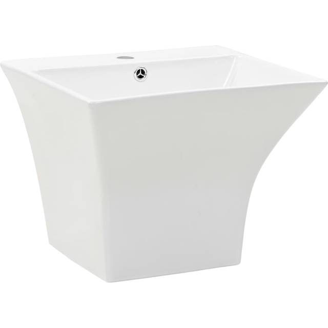 vidaXL Wall-mounted Basin Ceramic White 500x450x410 mm