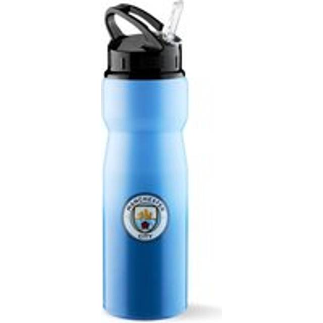 Manchester City FC Water Bottle with Straw Metal Water Bottle Football Fans Sports Work Gym - Man City Gifts for Men