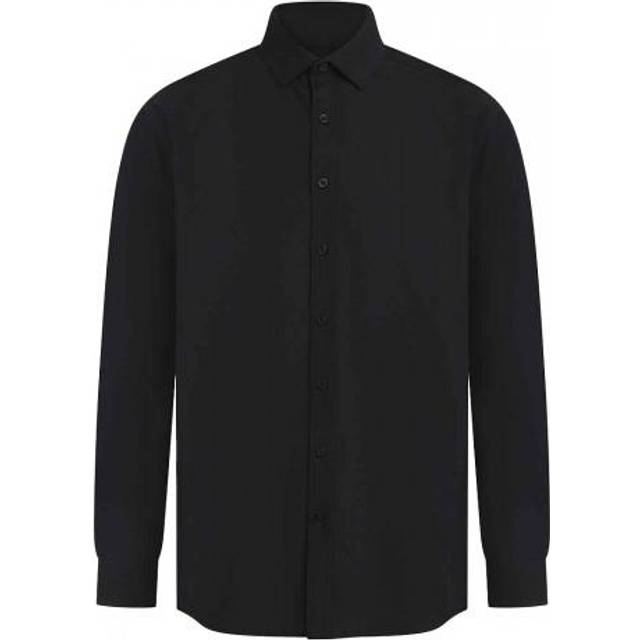 (XL, White) Henbury Mens Cotton CoolPlus Long-Sleeved Formal Shirt