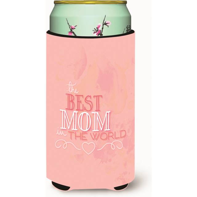 Caroline's Treasures The Best Mom In The World Pink Tall Boy Beverage Insulator Hugger  Multicolor