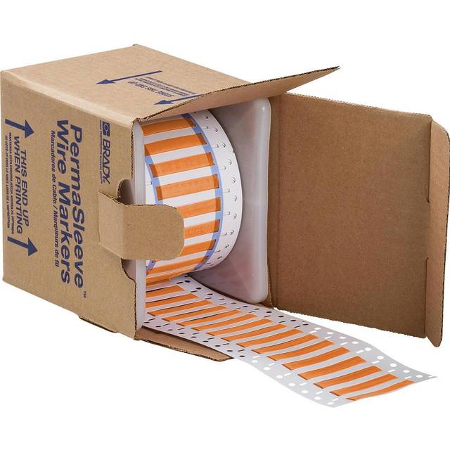 Brady 3PS-187-2-OR-S 2 Width x 0.335 Height  B-342 Heat-Shrink Polyolefin  Matte Finish Orange PermaSleeve Wire Marking Sleeve Pack of 500