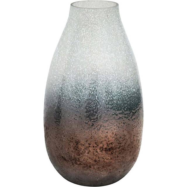 Ivyline - Verre Snowdrop Frosted Vase - Glass - L32 x W32 x H25 cm - Atlantic Blue