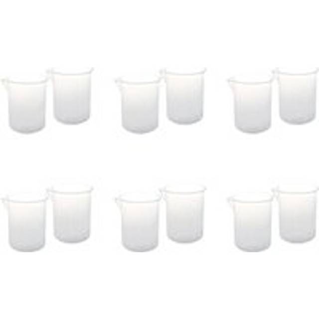 12 Pcs 50ml Plastic Lab Liquid Measuring Cup Transparent
