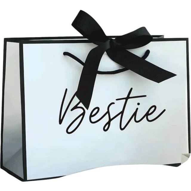 SHEIN 1 Pc Bestie Gift Gift Bag, Unique Sisters Gift Bag, Paper Gift Bag For Bestie, Best Friend, Friends, Perfect For Birthday, Christmas, And Thank You Oc