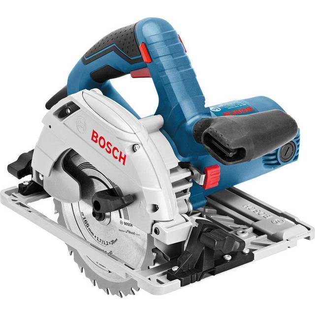 Bosch Professional handhållen cirkelsåg GKS 55+ GCE (med insexnyckel, 1x sågklinga for Wood, styrskena, dammsugaradapter, i kartong)
