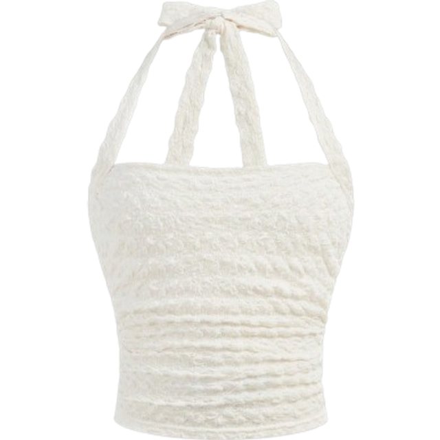 SHEIN Tween Girls Jacquard Knit Square Neck Bowknot Camisole