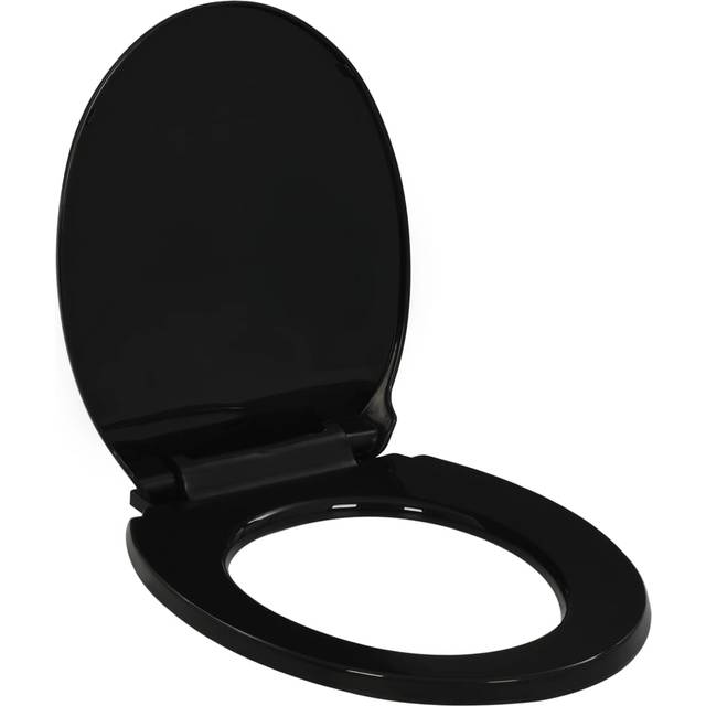vidaXL Soft-close Toilet Seat with Quick-release Design Black