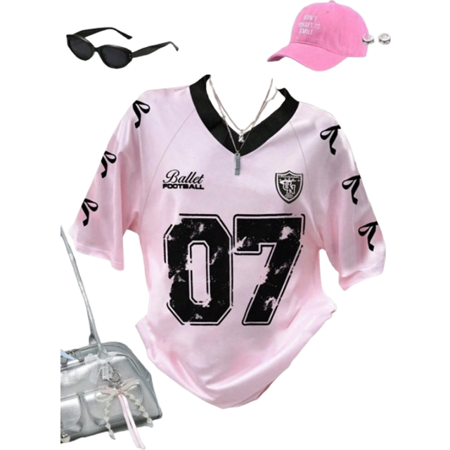 SHEIN Tween Girl Sporty Pink Short Sleeve T-Shirt