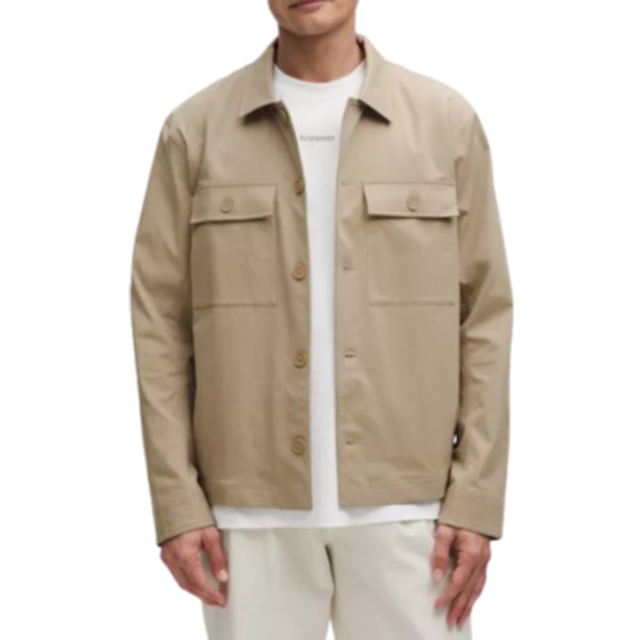 lululemon – Men's Woven Button-Up Overshirt – Color Brown – Size XS - Sheer Oak