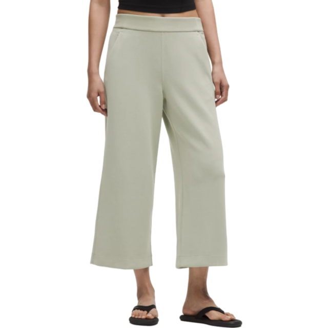 lululemon – Women's Softstreme High-Rise Wide-Leg Cropped Pants – Color Green/Pastel – Size 3XS - Fog Green