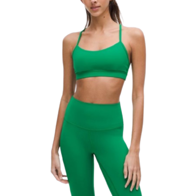 lululemon – Women's Flow Y Sports Bra Nulu Light Support, A–C Cups – Color Green – Size 14 - Raceway Green - 10