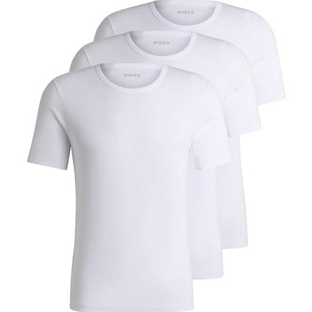 Men's BOSS Orange 3 Pack Classic Regular Fit Crew Neck Mens T-Shirts NOS - White - Size: 38/Regular