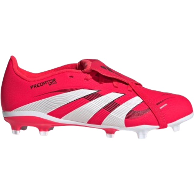 Predator League Fold-Over Tongue Firm Ground Boots Kids - Lucid Red / Cloud White / Core Black - 10K,10.5K,11K,11.5K,12K,12.5K,13K,13.5K,1,1.5,2,2.5,3,3.5,4,4.5,5,5.5
