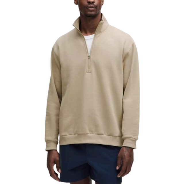 lululemon – Men's Steady State Half Zip Sweatshirt – Color Brown – Size 6 - Sheer Oak - 2XL