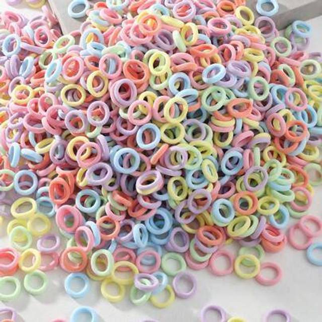 SHEIN 100pcs Girls&#39; Simple Colorful 0.8-Inch Diameter Small Finger Size Hair Ties, Cute Seamless Elastic Hair Bands, Hair Accessories For Daily Use