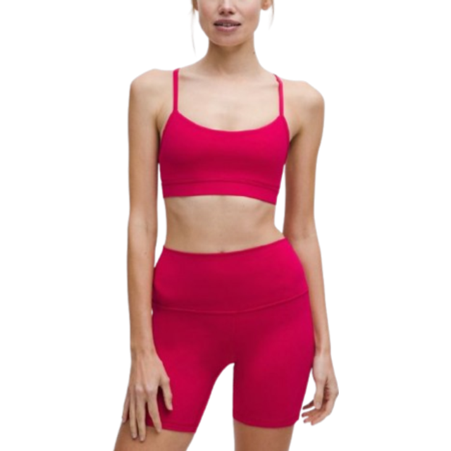 lululemon – Women's Flow Y Sports Bra Nulu Light Support, A–C Cups – Color Pink – Size 16 - Pink Dragonfruit - 12