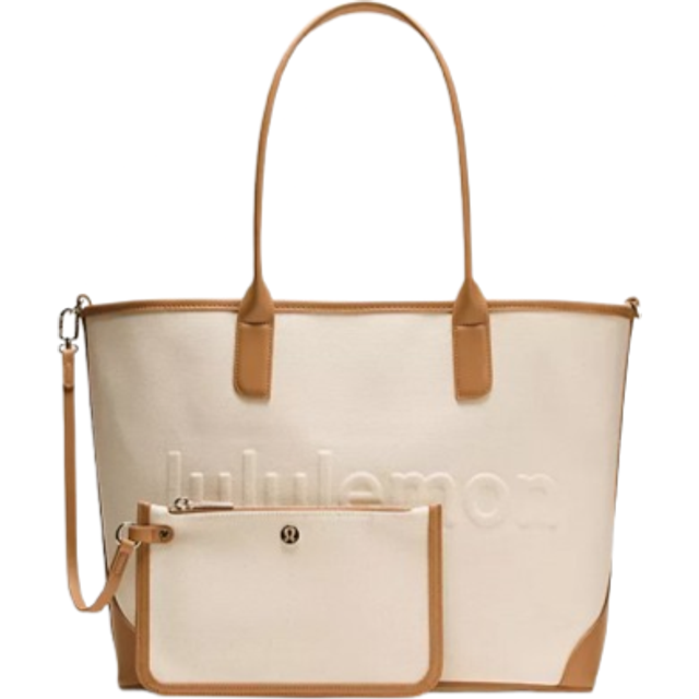 lululemon – Classic Canvas Tote Bag 16L in Natural/Chestnut Brown - One Size