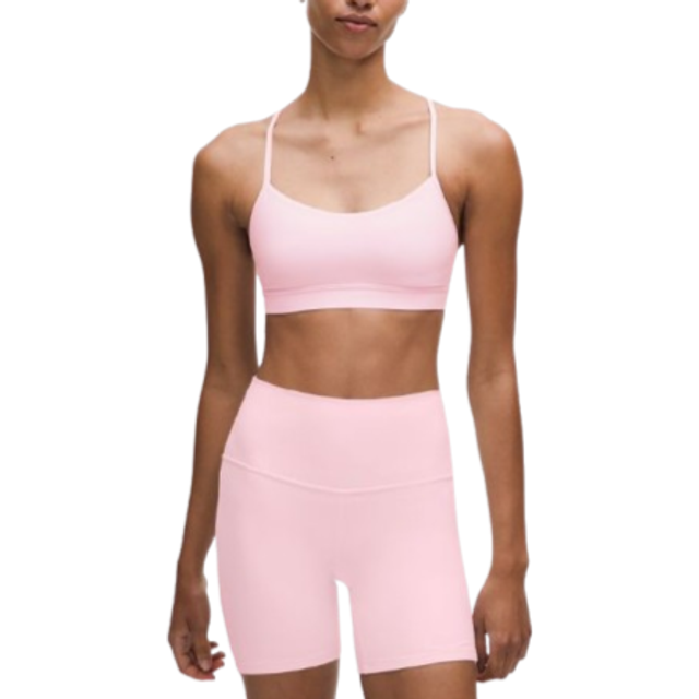 lululemon – Women's Flow Y Sports Bra Nulu Light Support, A–C Cups – Color Pink – Size 12 - Pink Organza - 8
