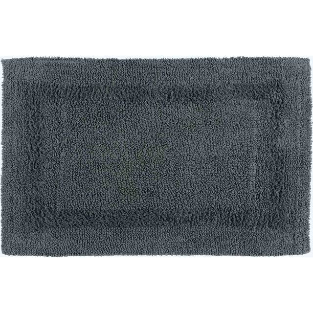 Homescapes Luxury Reversible Grey 100% Cotton Pedestal and Bath Mat Set, Machine Washable, Super Absorbent, Soft and Hand-Tufted, Eco Friendly