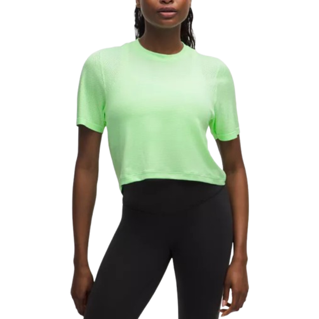 lululemon – Swiftly Crop-T-Shirt im Oversized Fit für Frauen – Größe 8 in Citra Lime