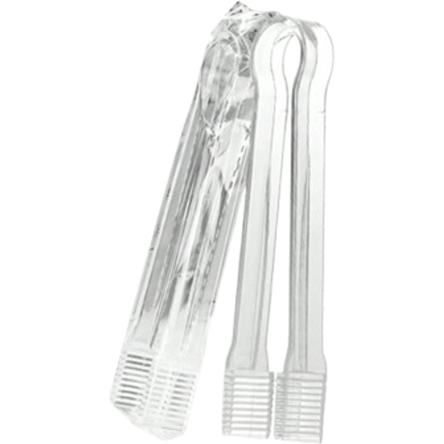 SHEIN 5Pcs-Plastic Buffet Tongs, Clear Kitchen Tongs, 6.3 Inch Small Ice Tongs, Clear Plastic Tongs, Mini Cutlery Tongs, Sugar Cube Small Ice Tongs For Tea