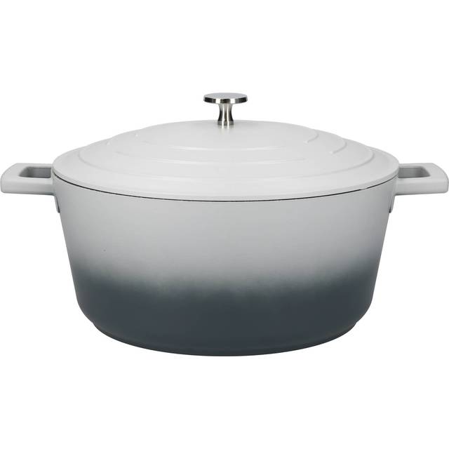 Masterclass Large 5 Litre Casserole Dish With Lid - Ombre Grey, Grey