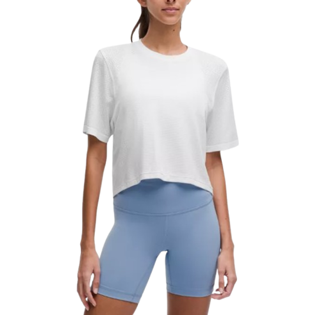 lululemon – Swiftly Crop-T-Shirt im Oversized Fit für Frauen – Größe 4 in White