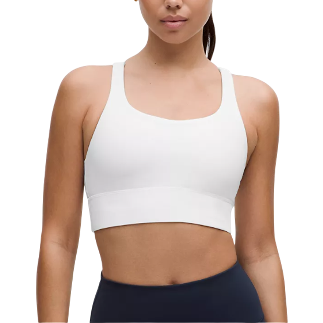 lululemon – Women's Energy Longline Sports Bra Medium Support, B–D Cups – Color White – Size 12 - 8