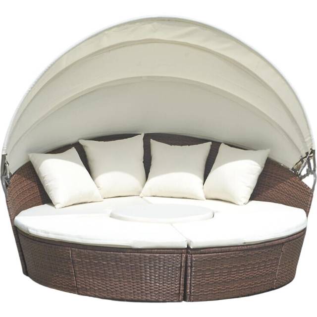(Brown) EVRE Seychelles Rattan Furniture Day Bed